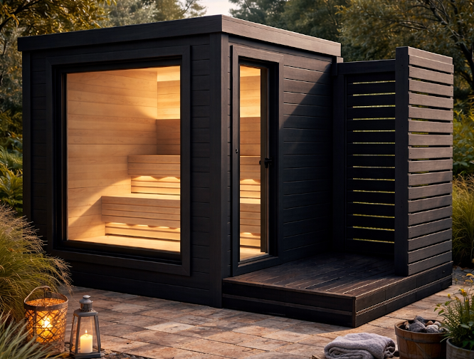 Sunset – Luksusowa sauna ogrodowa z Białego Cedru dla 4 osób