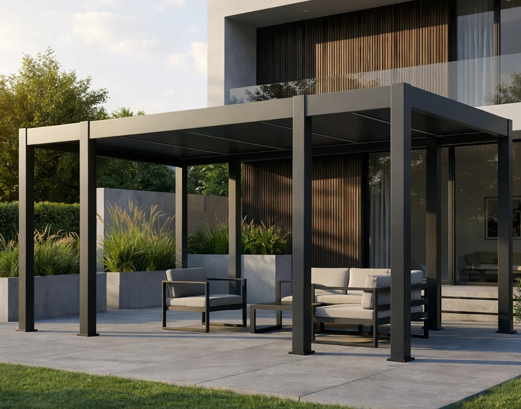 Pergola Aluminiowa Ogrodowa 365×662 cm PRESTIGE – Wolnostojąca, Elektryczna + LED